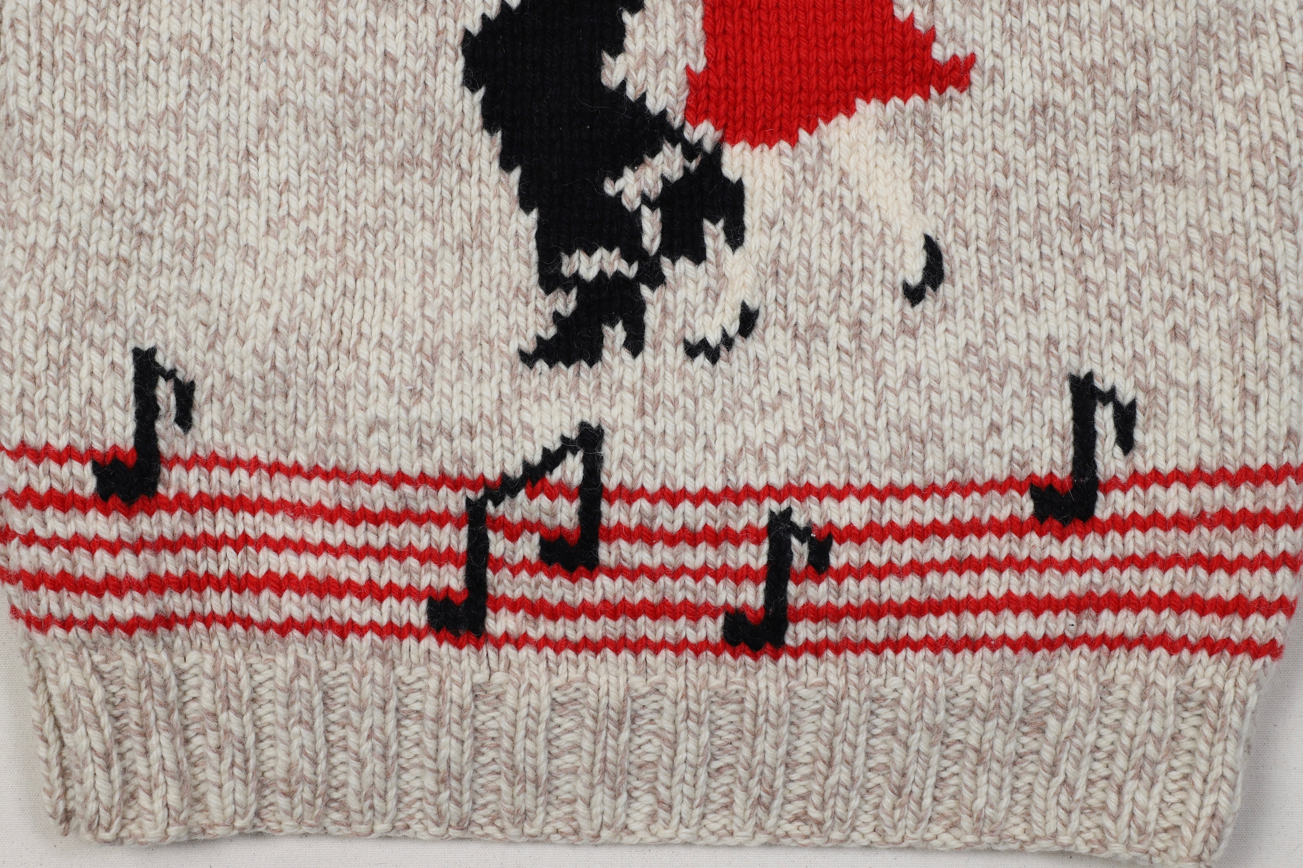 Vintage 1950s Dance-Themed Cardigan Close Up Bottom 2