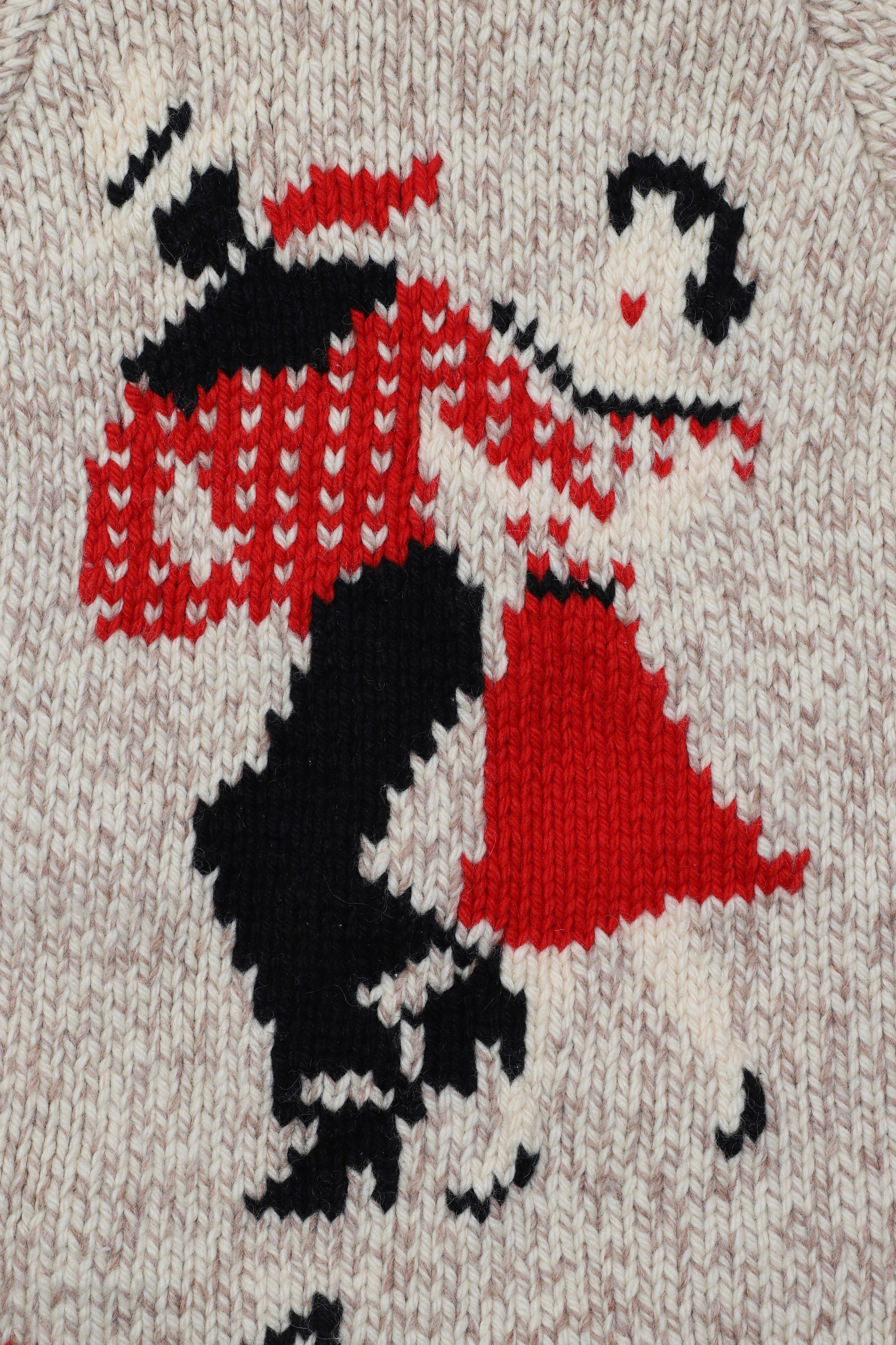 Vintage 1950s Dance-Themed Cardigan Close Up Dancers 3