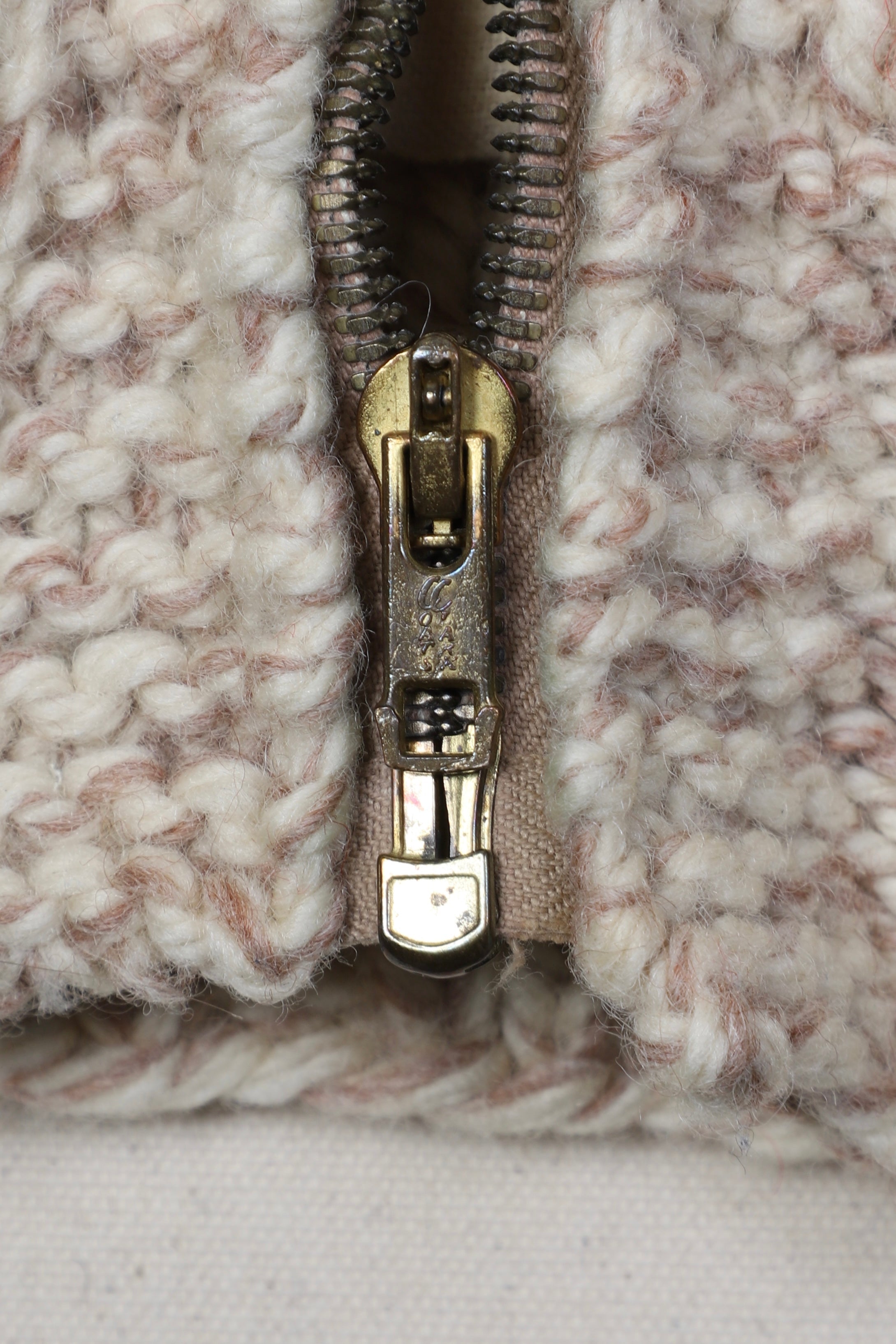 Vintage 1950s Dance-Themed Cardigan Close Up Zipper