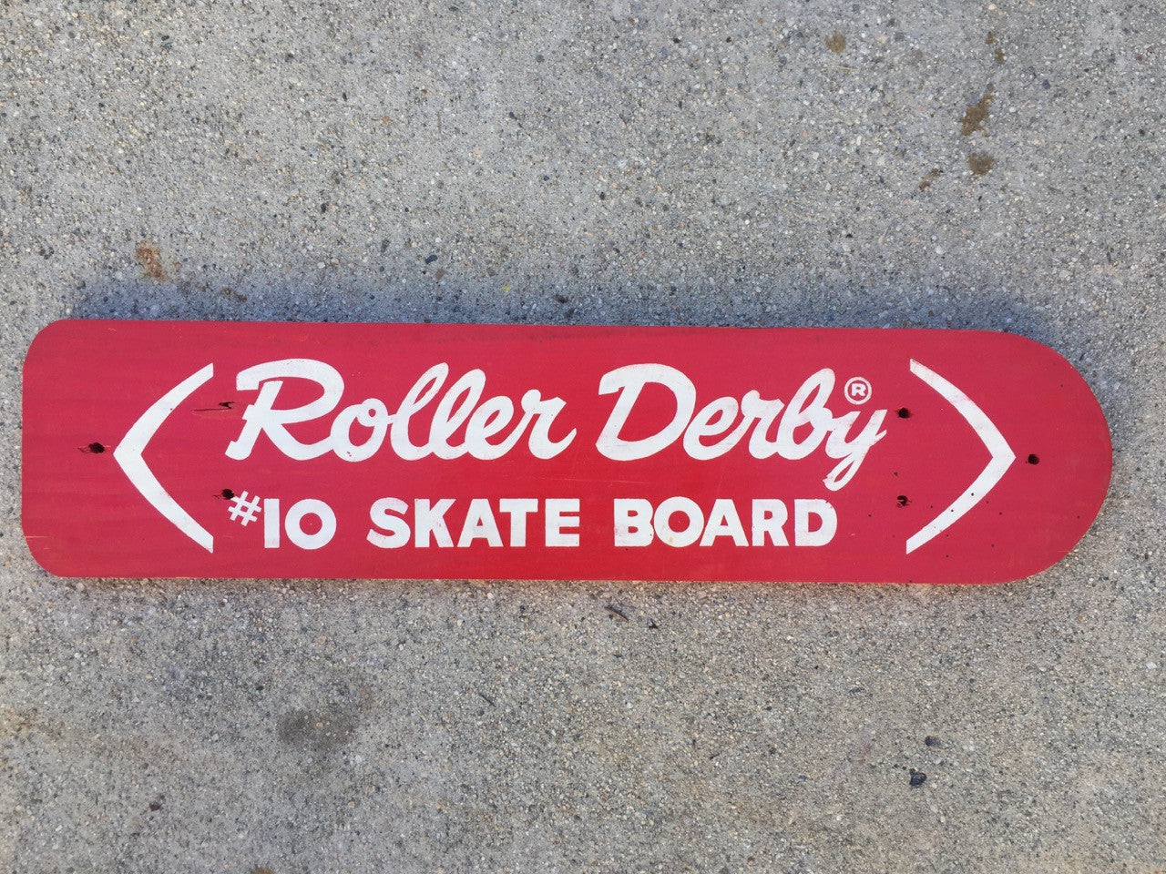 Vintage 1960s Roller Derby #10 Skateboard Deck - Cherry Red