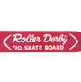  Vintage 1960s Roller Derby #10 skateboard deck in cherry red with white graphic. Unused condition.