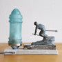 Vintage Art Deco Ski Table Lamp Back Full View