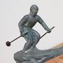 Vintage Art Deco Ski Table Lamp Skier Close Up