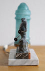 Vintage Art Deco Ski Table Lamp Side View Skier
