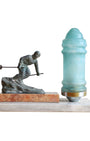 Vintage Art Deco Ski Table Lamp Full View