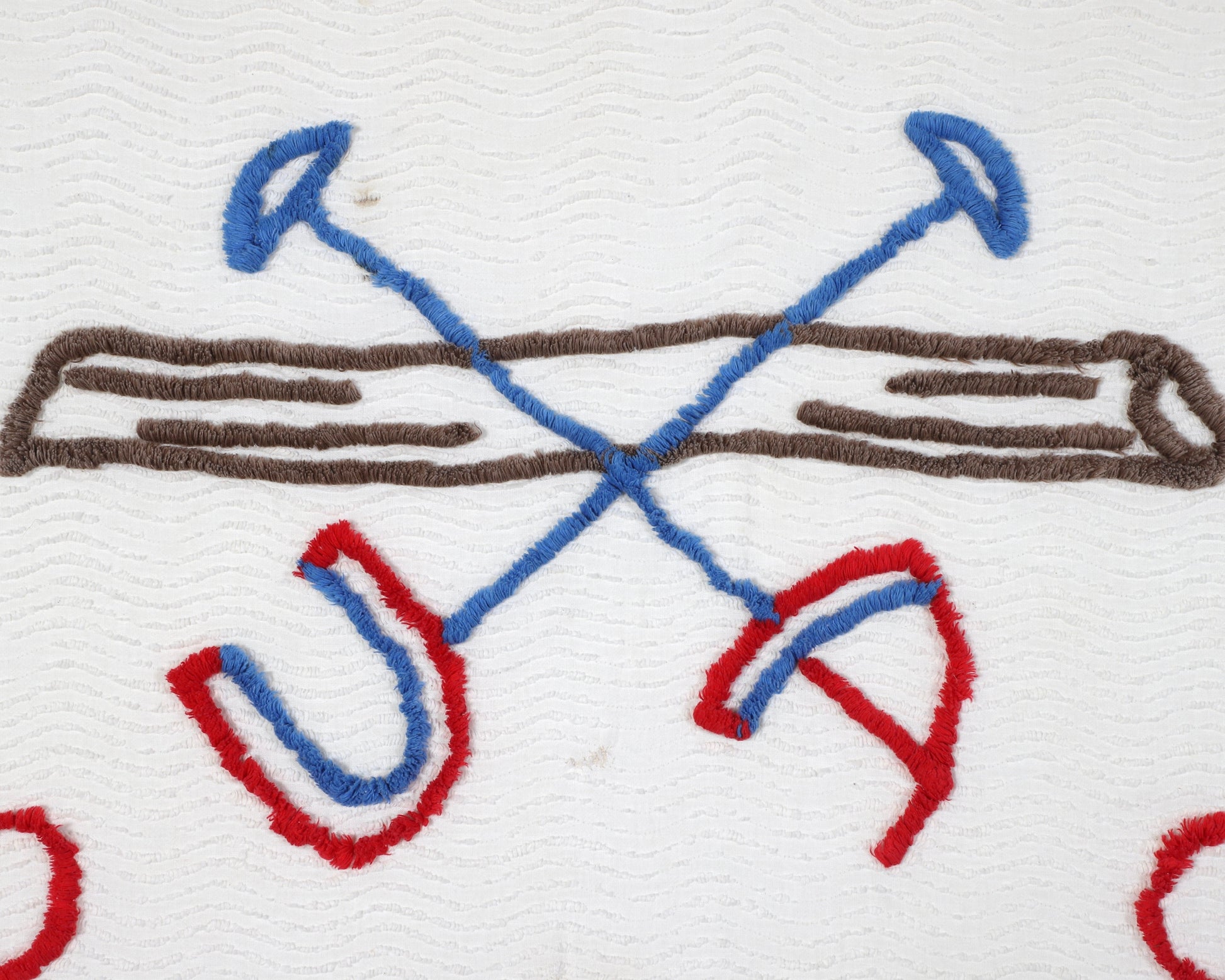 Vintage Cowgirl Chenille Bedspread Horseshoe Close Up