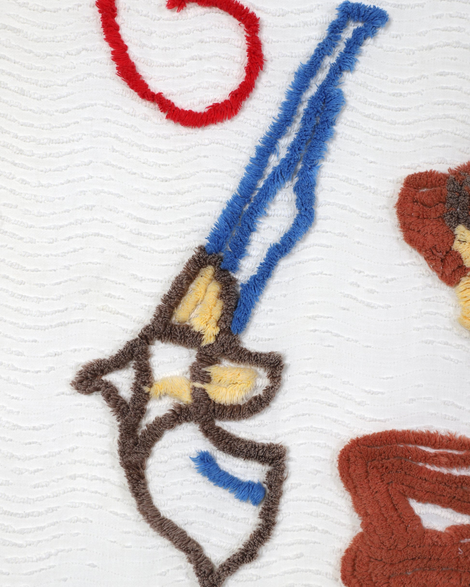 Vintage Cowgirl Chenille Bedspread Gun Close Up