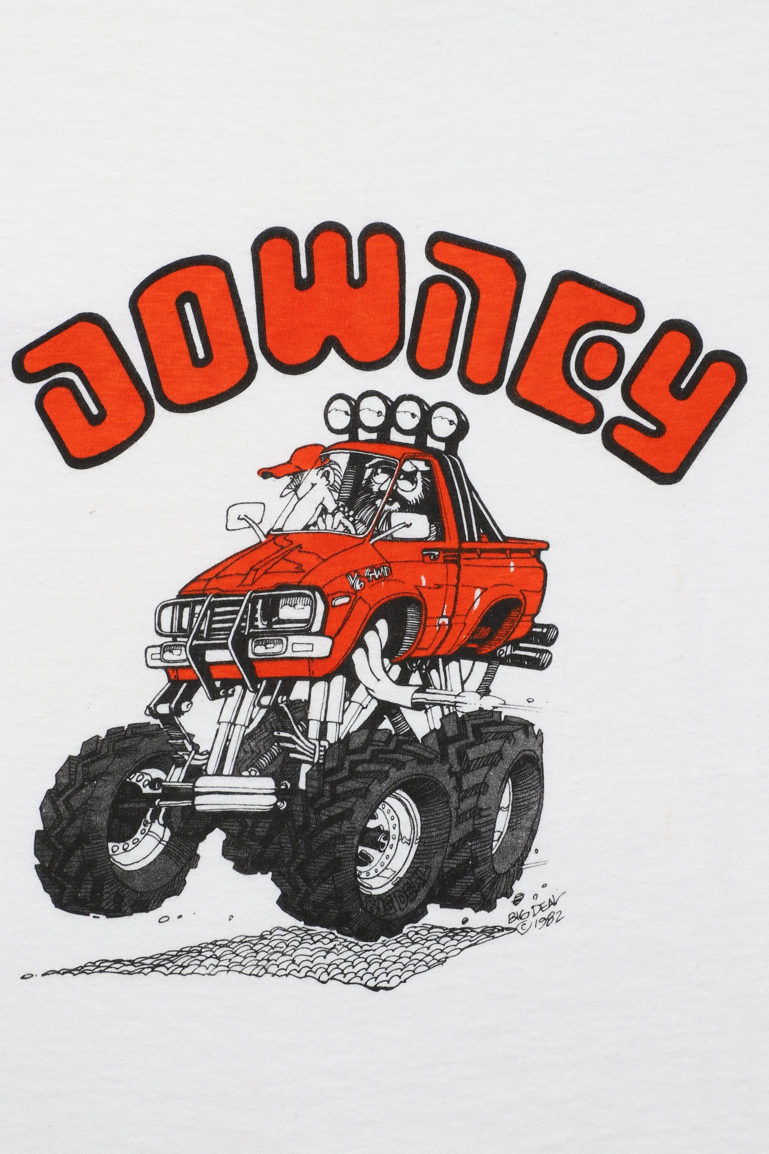 Vintage Downey Off Road Equipment T Shirt 1982 White Close Up Back