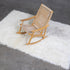 Vintage Greek Natural Flokati Rug Top View with Chair on Rug