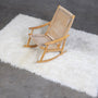 Vintage Greek Natural Flokati Rug Top View with Chair on Rug