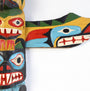 Vintage Hand-Carved Totem Pole with Removable Wings Side Wing view