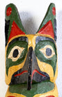 Vintage Hand-Carved Totem Pole with Removable Wings Close Up View Head