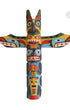 Vintage Hand-Carved Totem Pole with Removable Wings Whole View