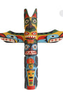 Vintage Hand-Carved Totem Pole with Removable Wings Whole View