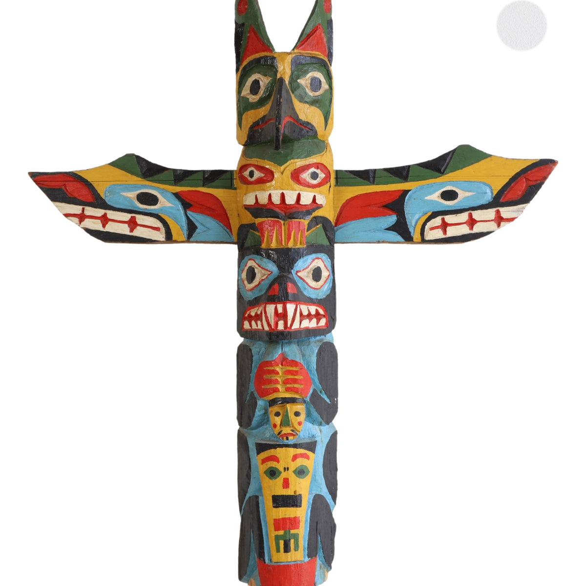 Hand-Carved Totem Pole with Removable Wings