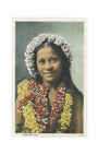 Vintage Hawaiian Postcard, Hawaiian Girl