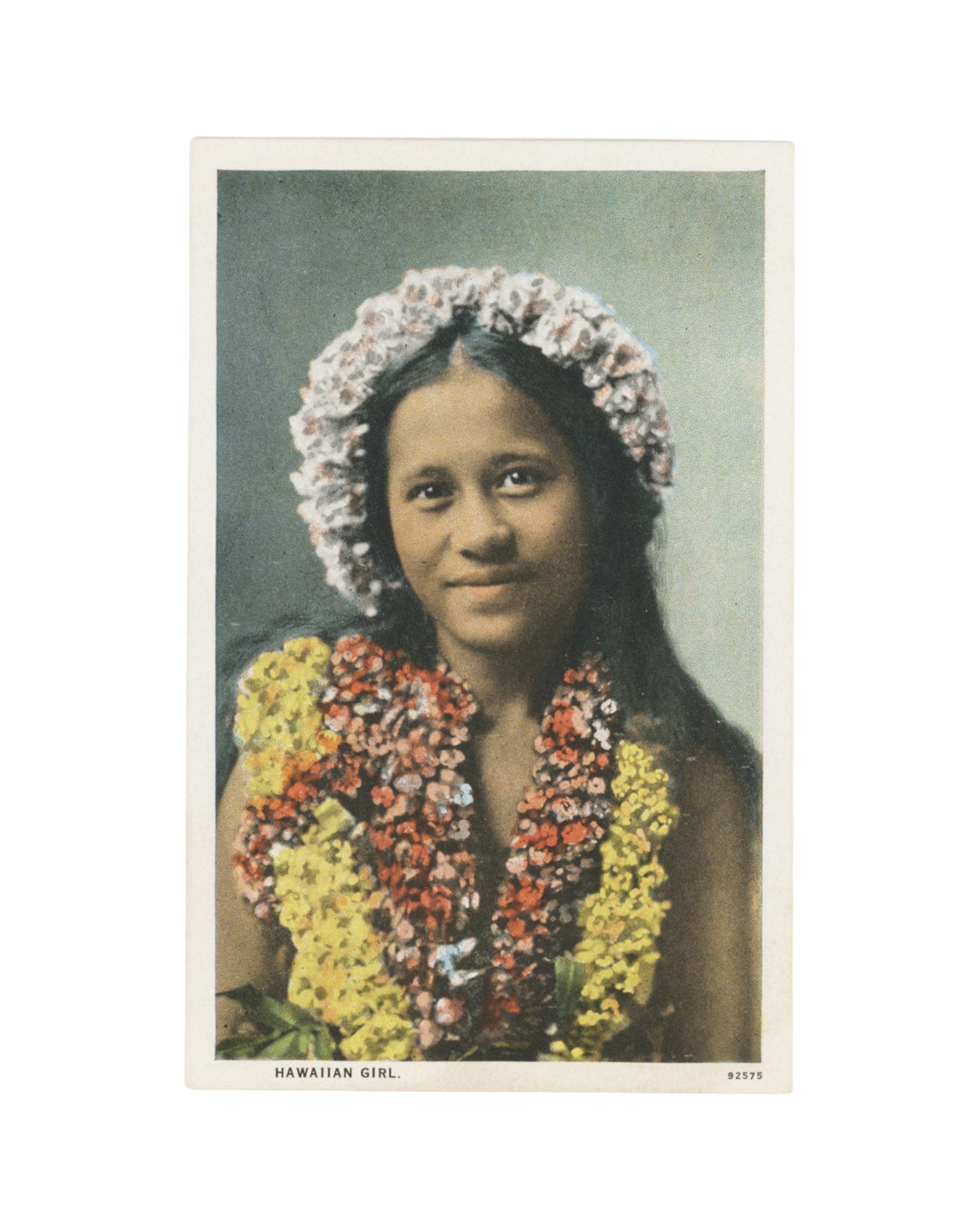 Vintage Hawaiian Postcard, Hawaiian Girl