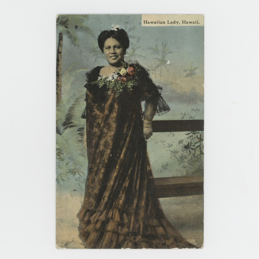 Vintage Hawaiian Postcard, Hawaiian Woman