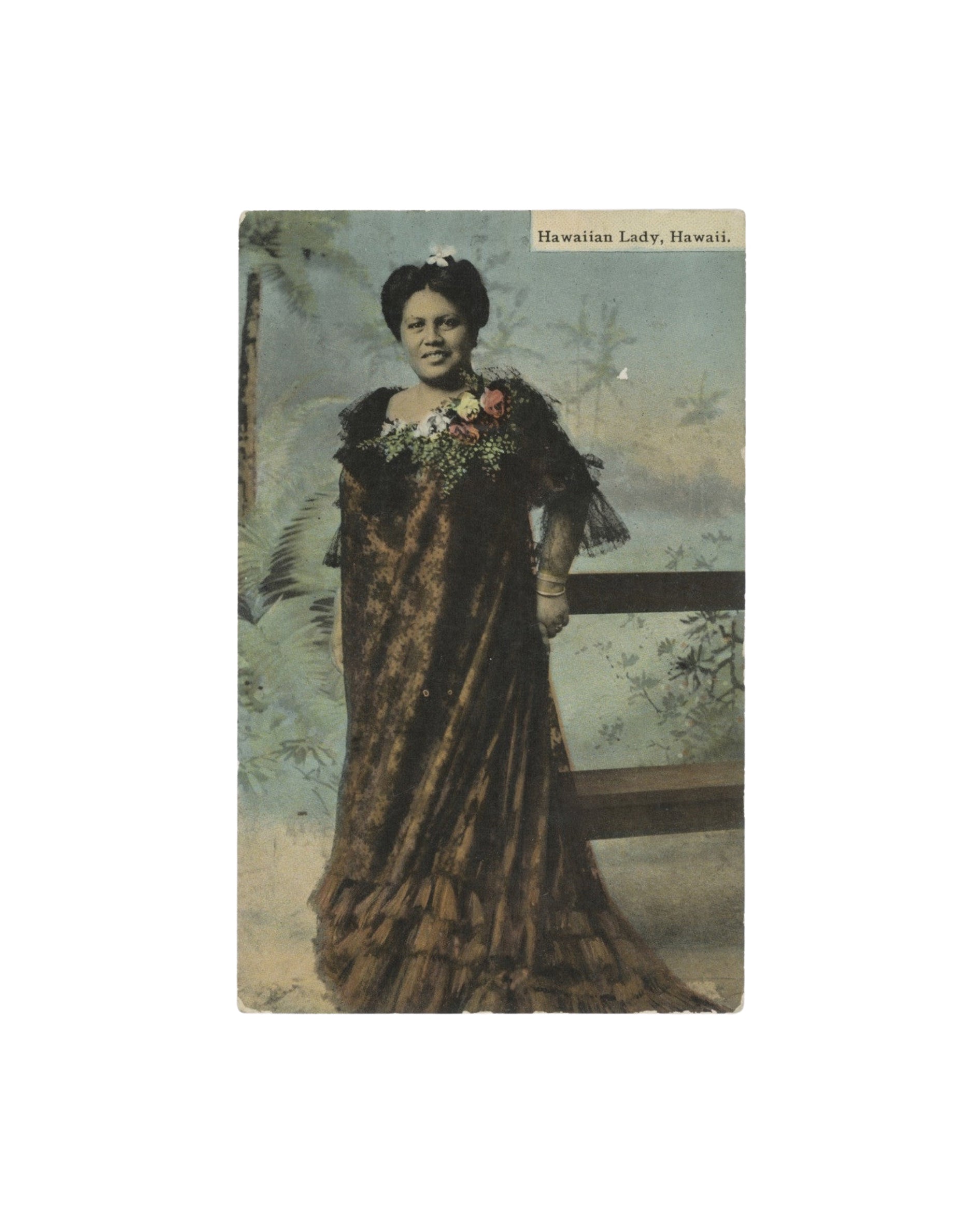 Vintage Hawaiian Postcard, Hawaiian Woman Front