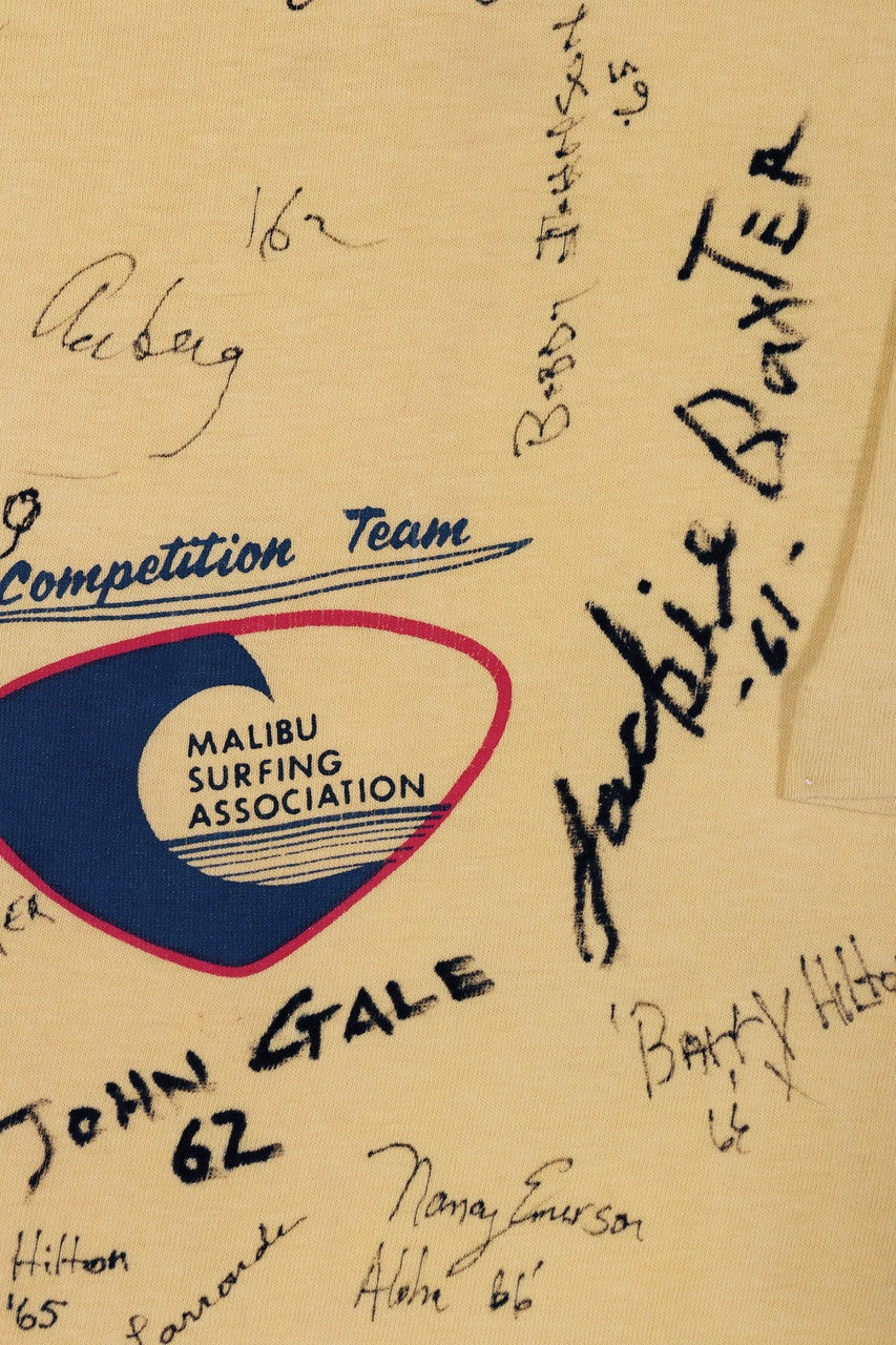 Vintage Malibu Surfing Association Signed Shirt - Iconic Surfing Memorabilia