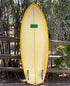 Vintage Paipo Bellyboard Surfboard Newport Shoe Yellow Bottom