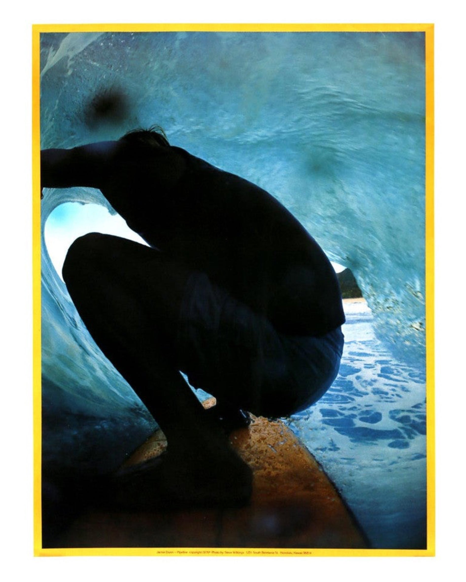 Vintage Poster Jackie Dunn Surfing Pipeline Original Vintage 1976