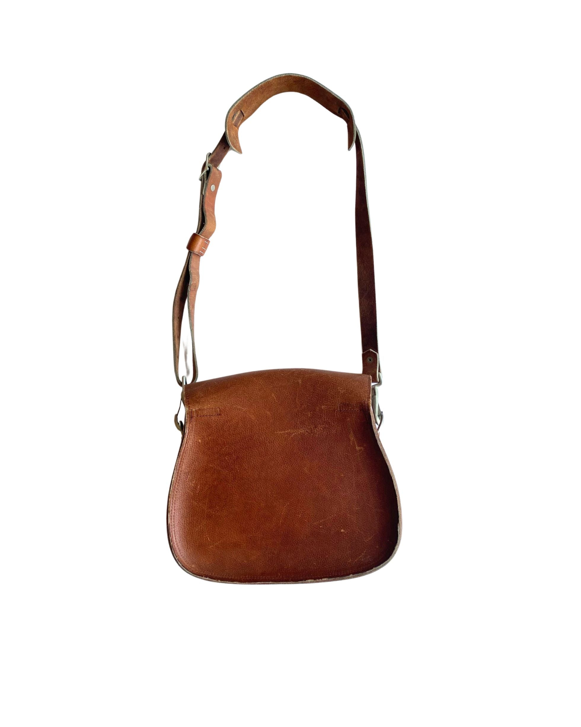 Back view showing aged leather patina