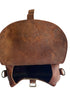 Interior suede flap and buckle detail.