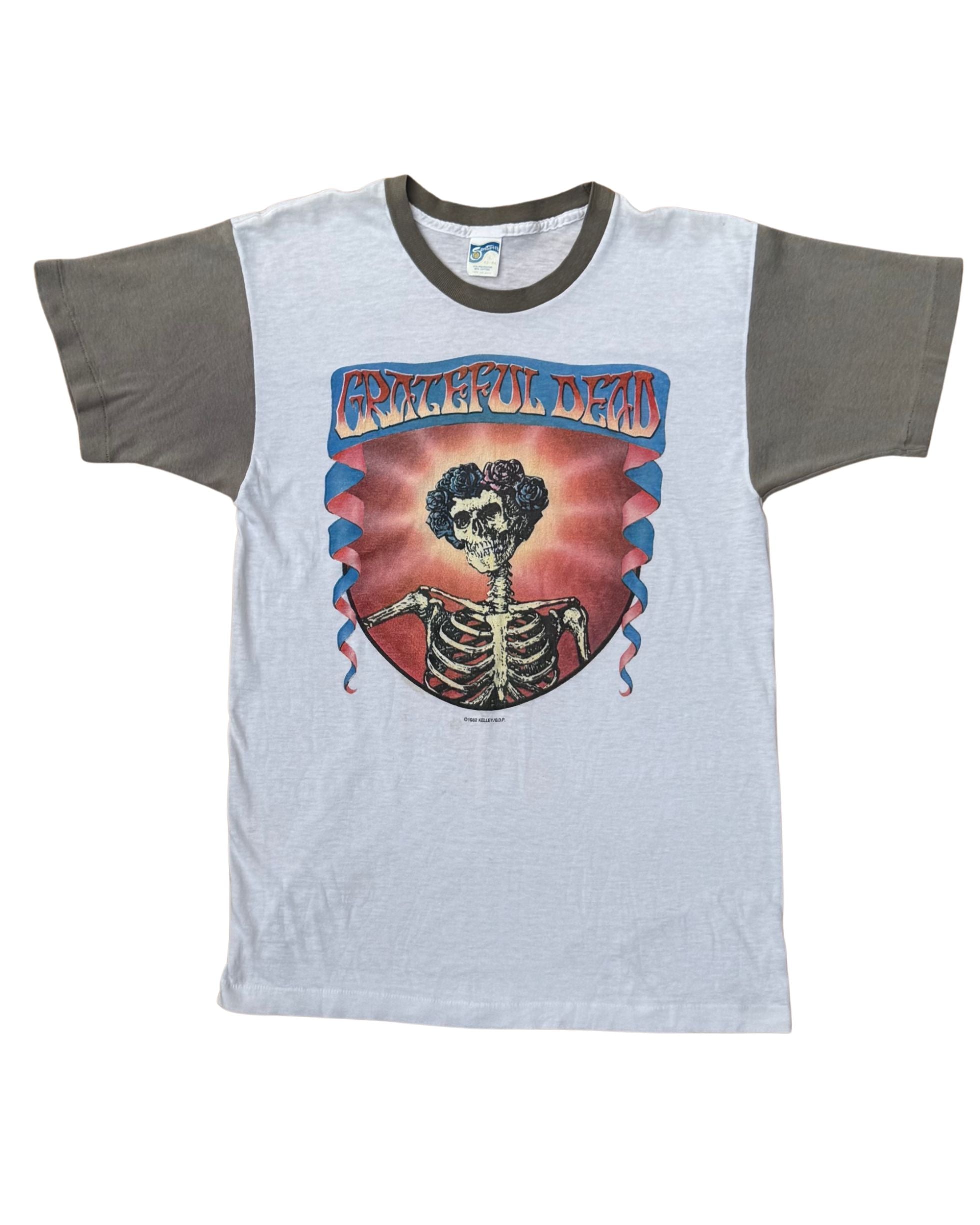Vintage 1982 Grateful Dead “Skeleton & Roses” Ringer T-Shirt – Large – Made in USA