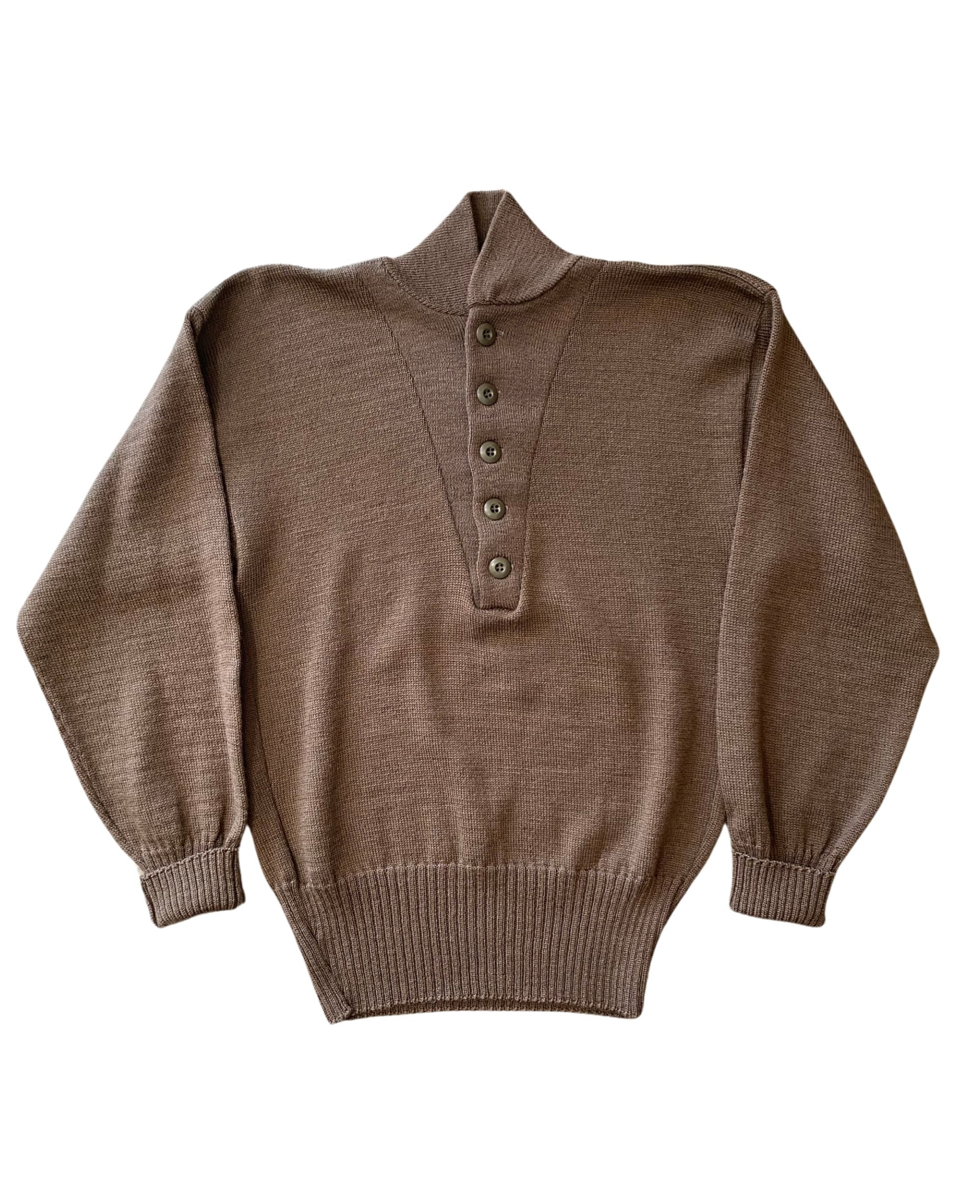 Vintage Army Wool Henley Sweater – Medium
