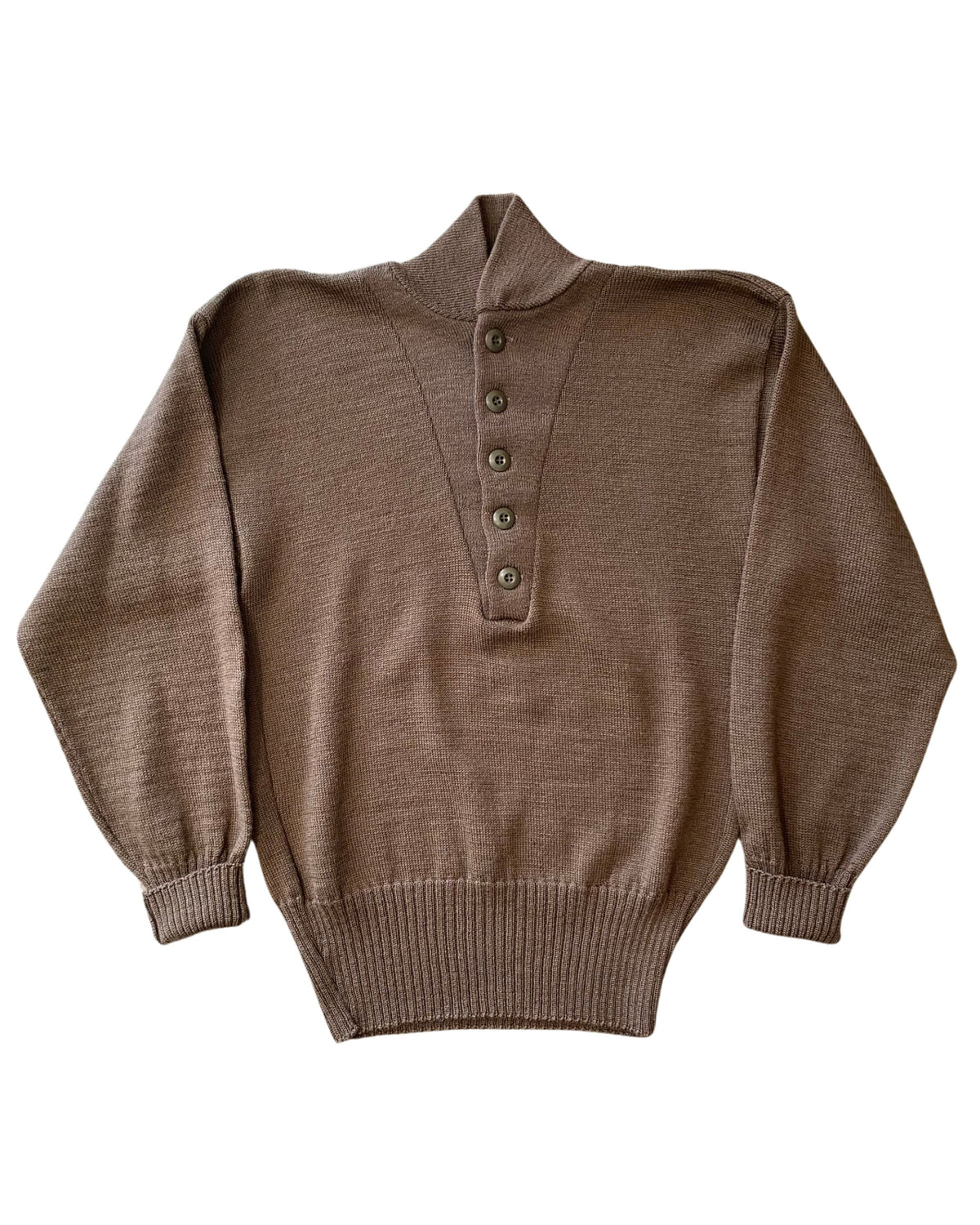 Vintage Army Wool Henley Sweater – Medium c.1990 – Surfing Cowboys