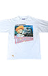 Front view of vintage Gerry Anderson’s Thunderbirds T-shirt with Lady Penelope graphic.