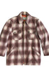 Front view of vintage 1960s Mac-Jac brown plaid coat.
