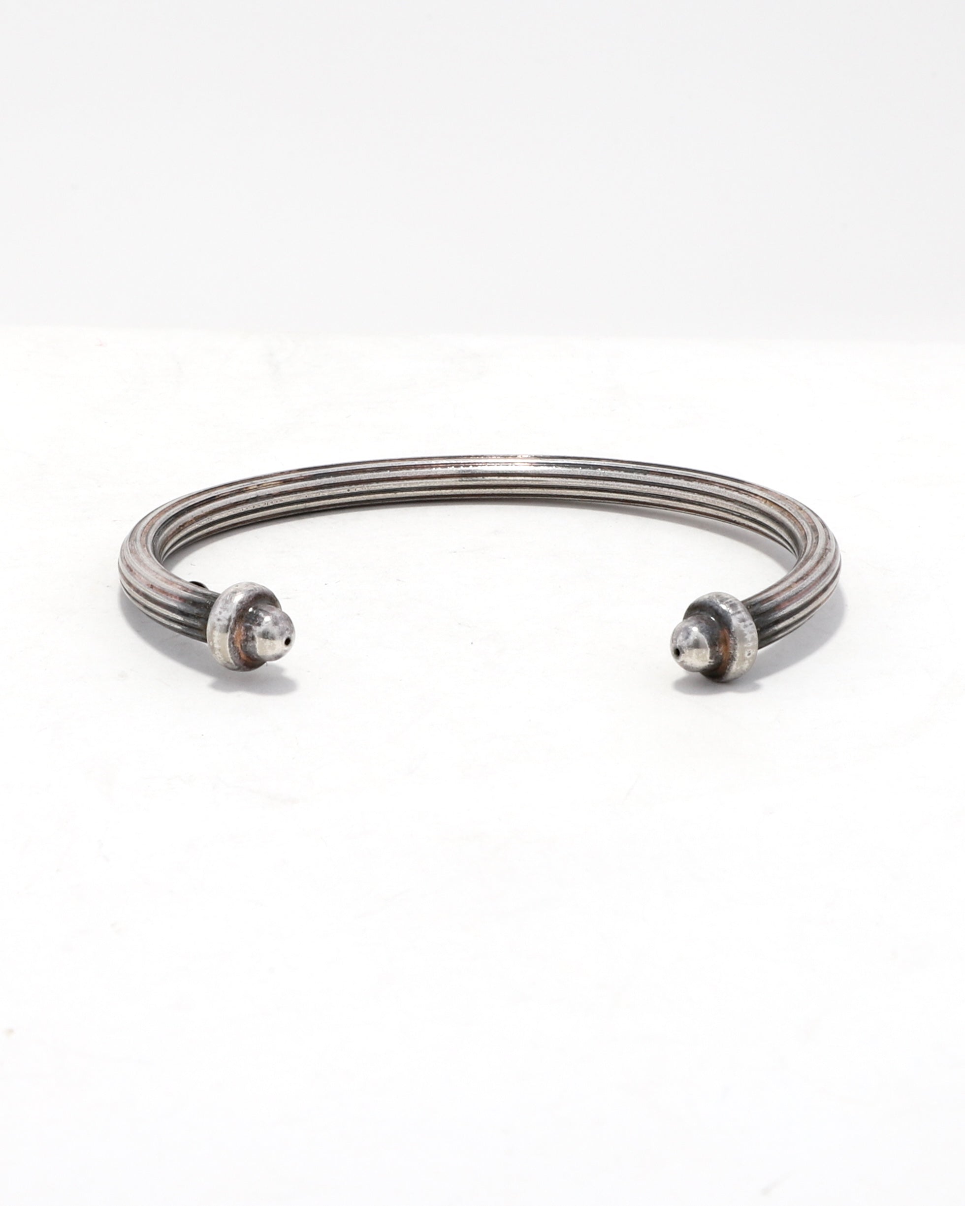 Vintage Sterling Silver Cuff with Cap Ends – Made in Italy