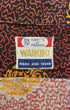Neck label of vintage 1960s Kary’s of Penang Waikiki print shirt in maroon and gold with dragon border and medallion pattern.
