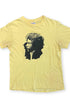 Front view of vintage Arlo Guthrie 1982 Rolling Blunder Revue tour T-shirt with black portrait graphic.