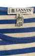 Vintage Lanvin Paris nautical striped shirt 1980s. Egyptian cotton. Blue and white stripes with bold V design. Made in Italy. Label.
