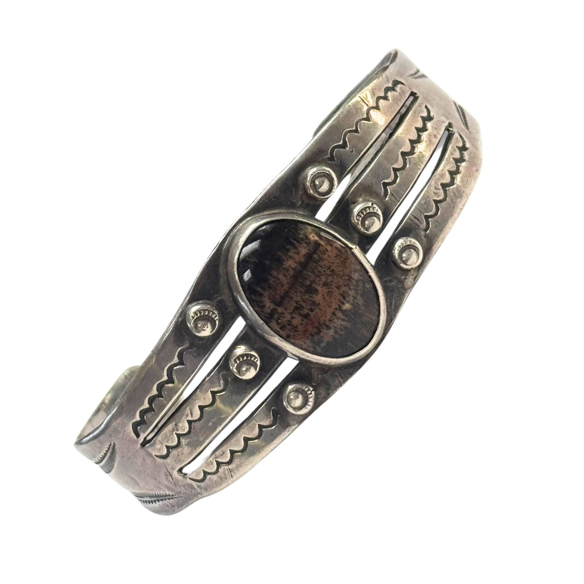 Vintage Navajo Twisted Wire Cuff with Turquoise - Four Winds