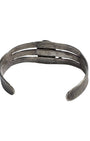 Vintage Navajo Sterling Silver Cuff Bracelet with Petrified Wood Jasper  1940s–1950s 3
