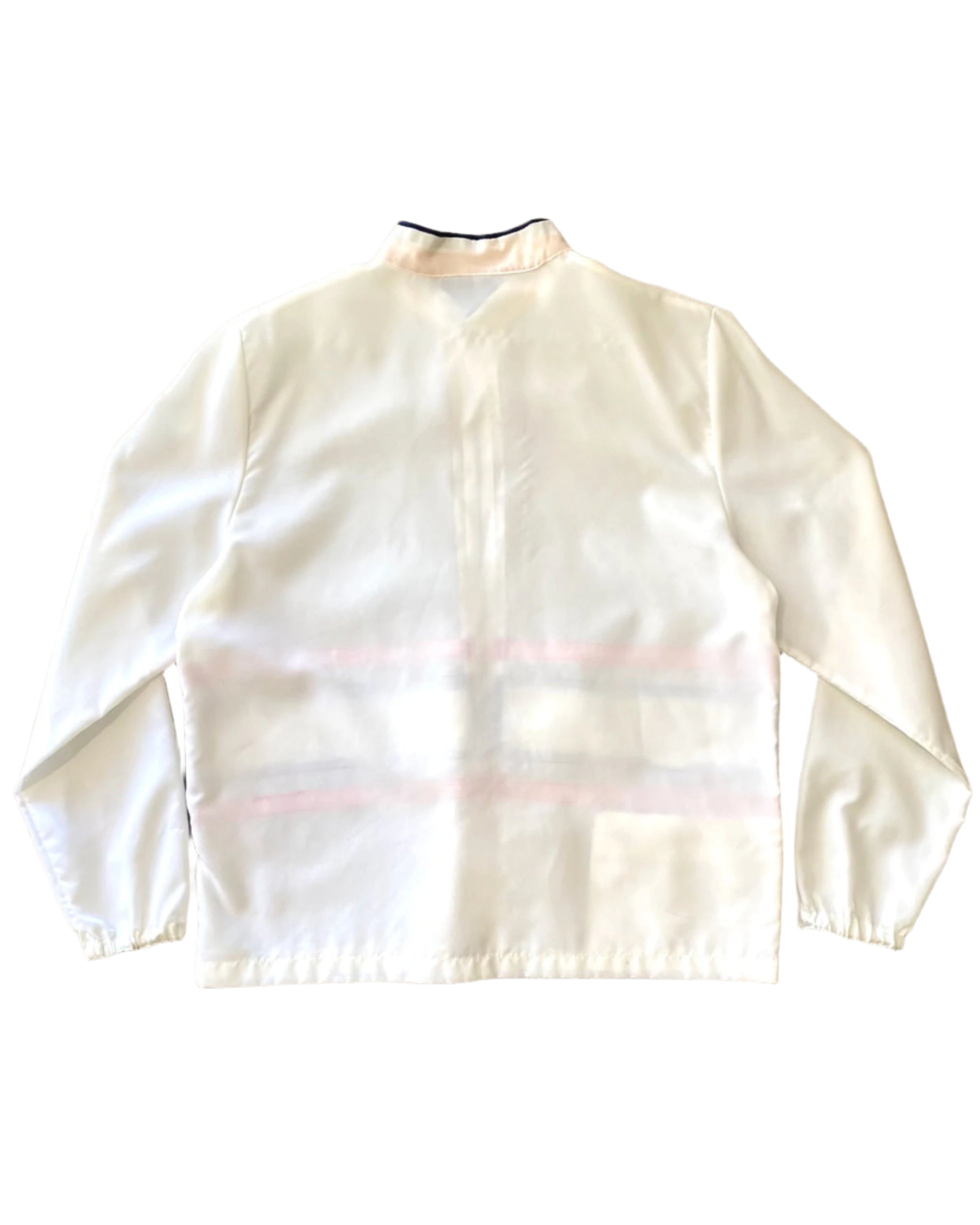 Red White Blue 1970s XL Nylon Zipper Jacket Back