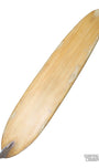 Vintage balsa wood surfboard, 1950s Malibu-made by Goodart & Lamoureux Bottom