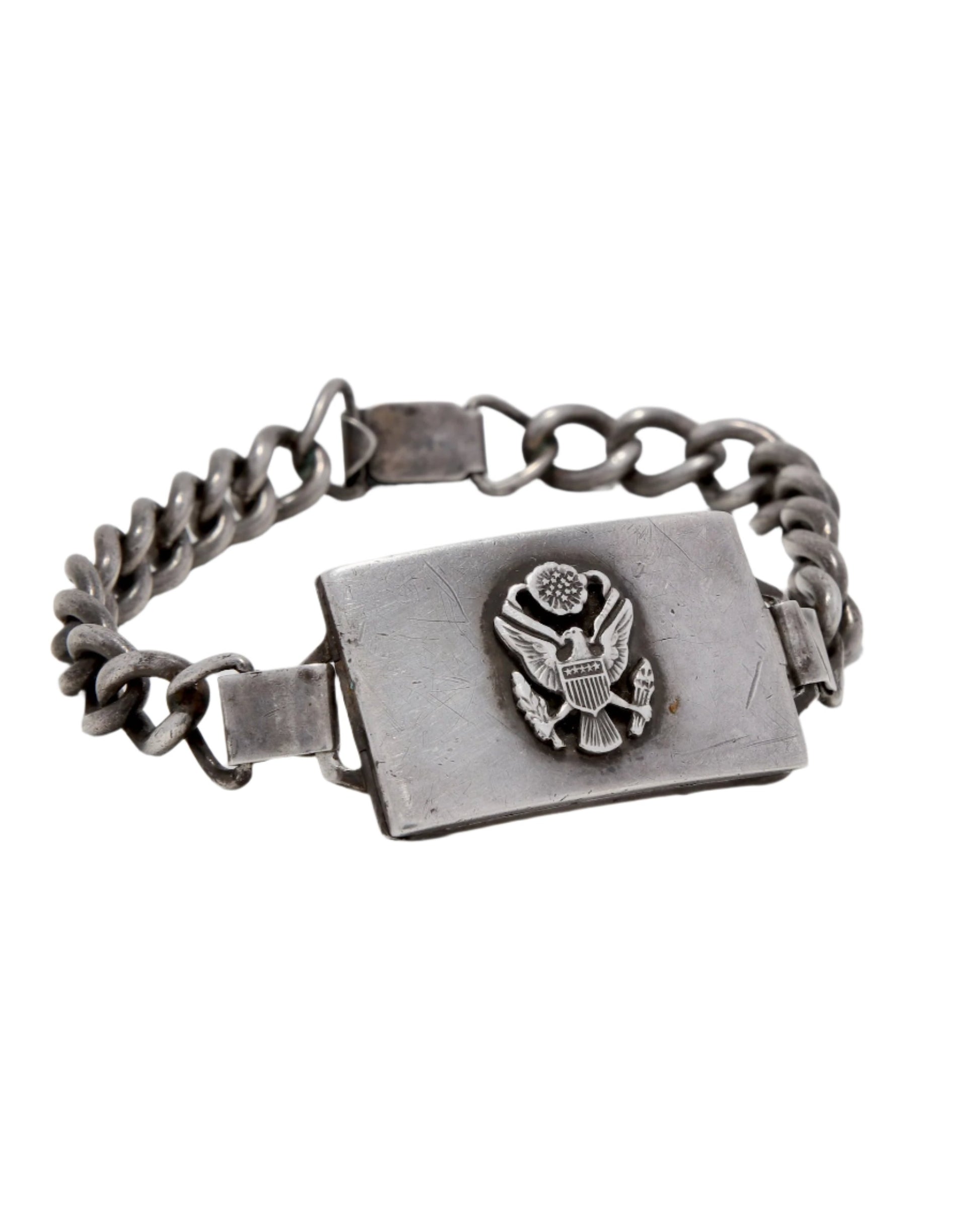 WW ll Era Sterling Silver Military Identification Bracelet