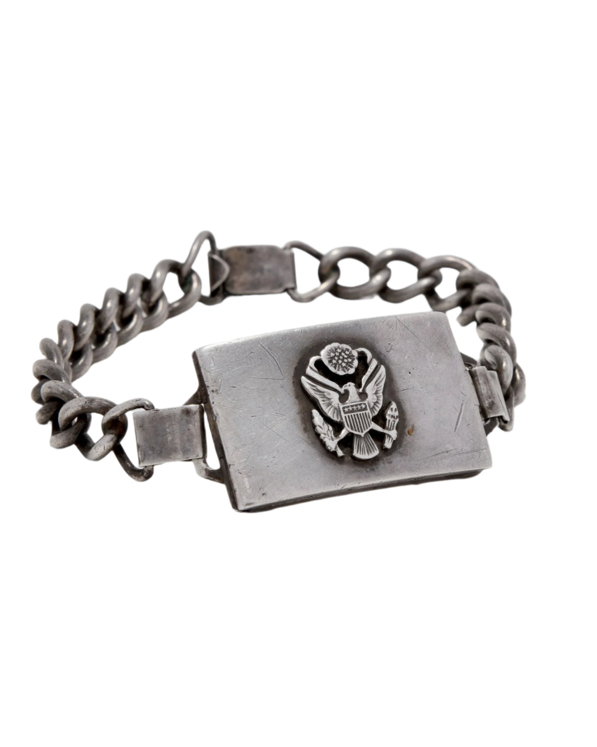 WW ll Era Sterling Silver Military Identification Bracelet