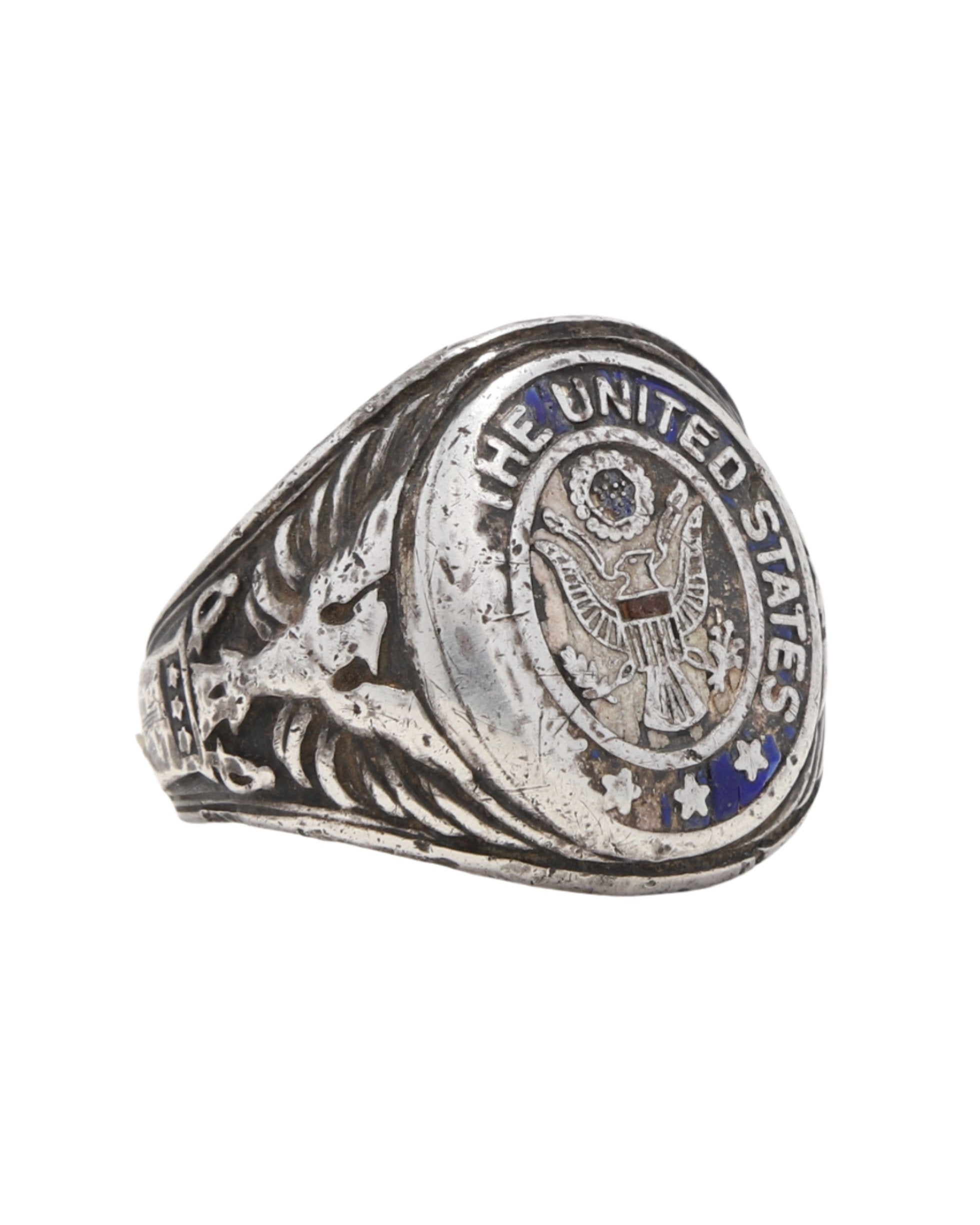 WWII Era United States Military Ring with Eagle Emblem 2
