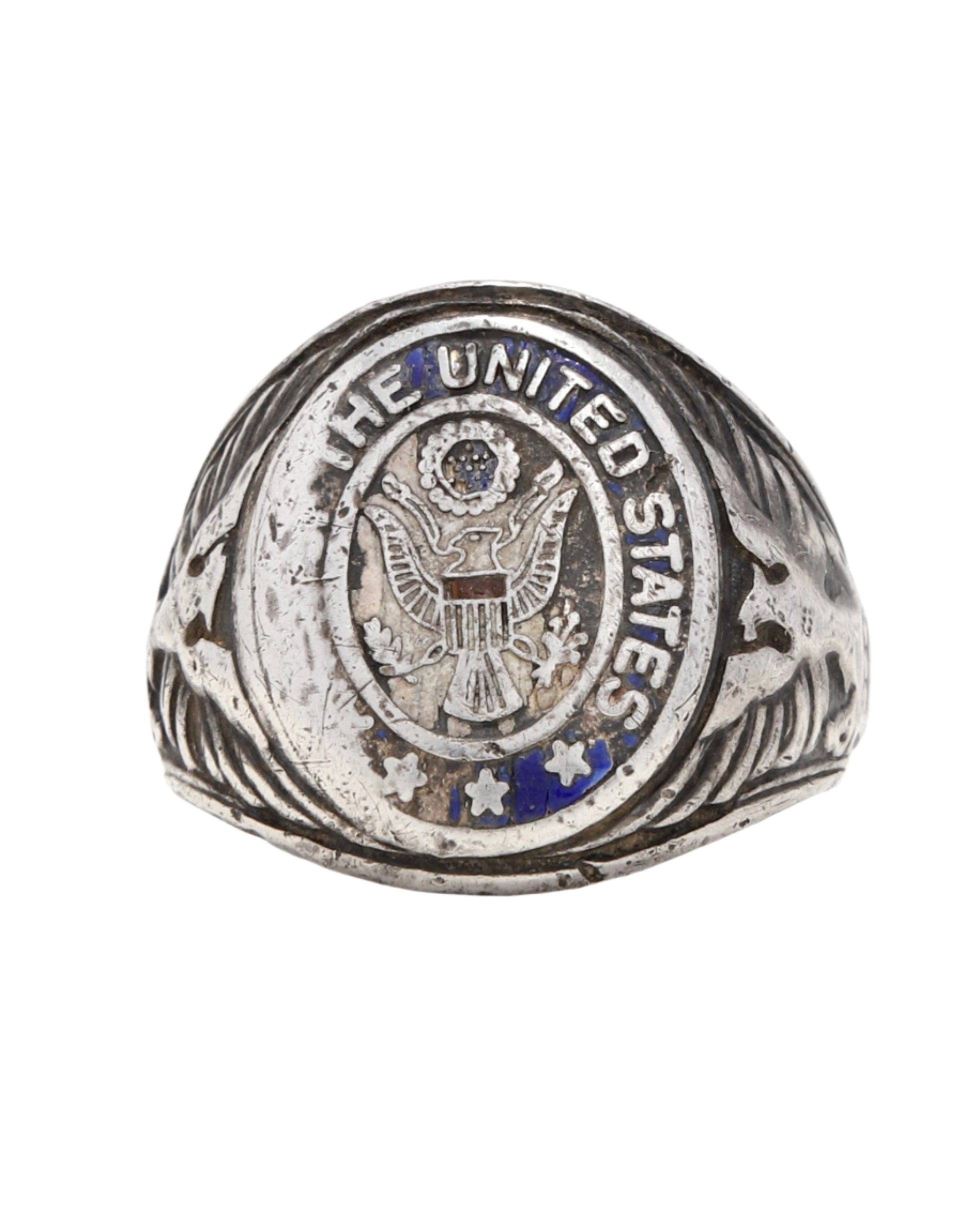 WWII Era United States Military Ring with Eagle Emblem 3
