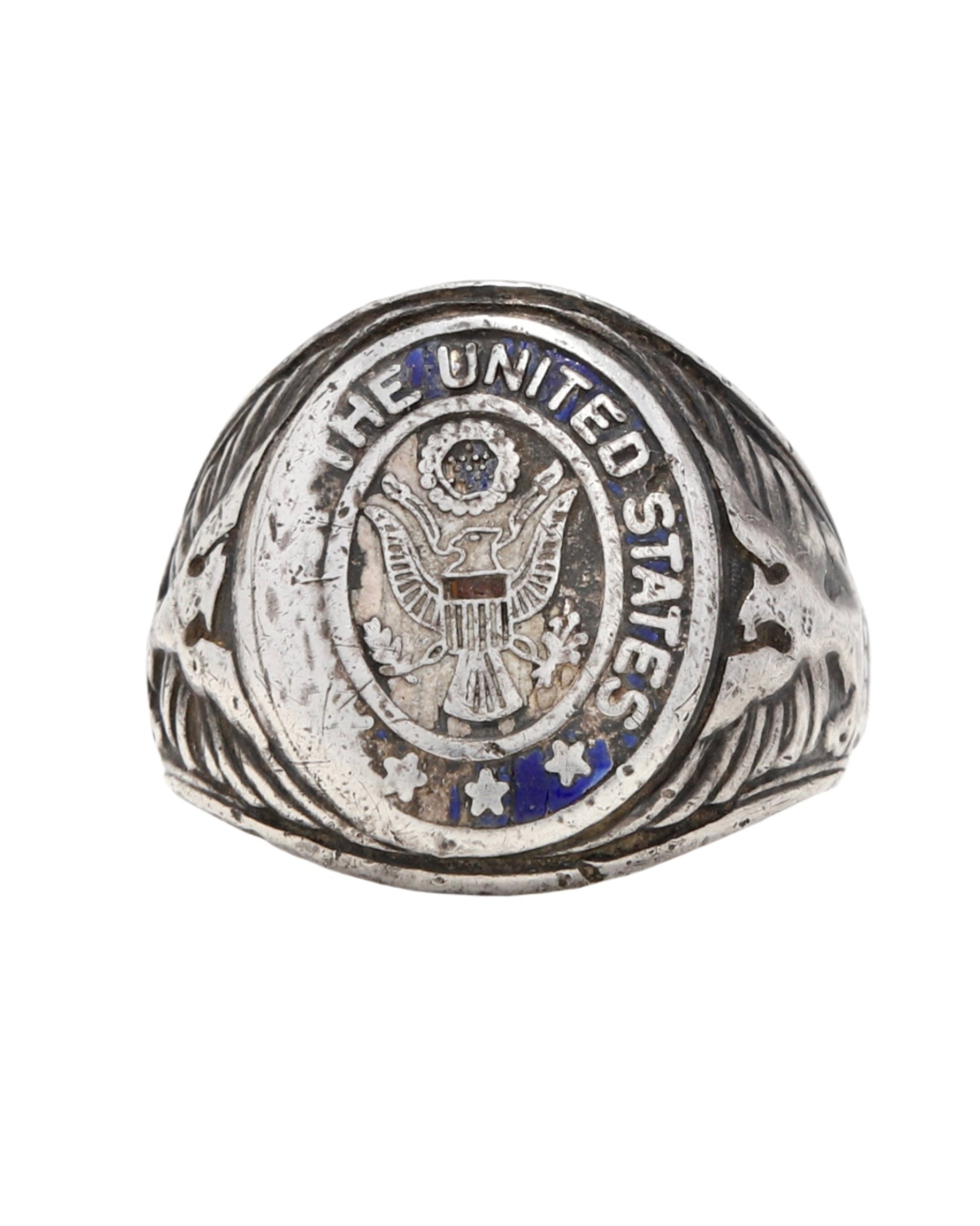 WWII Era United States Military Ring with Eagle Emblem 3
