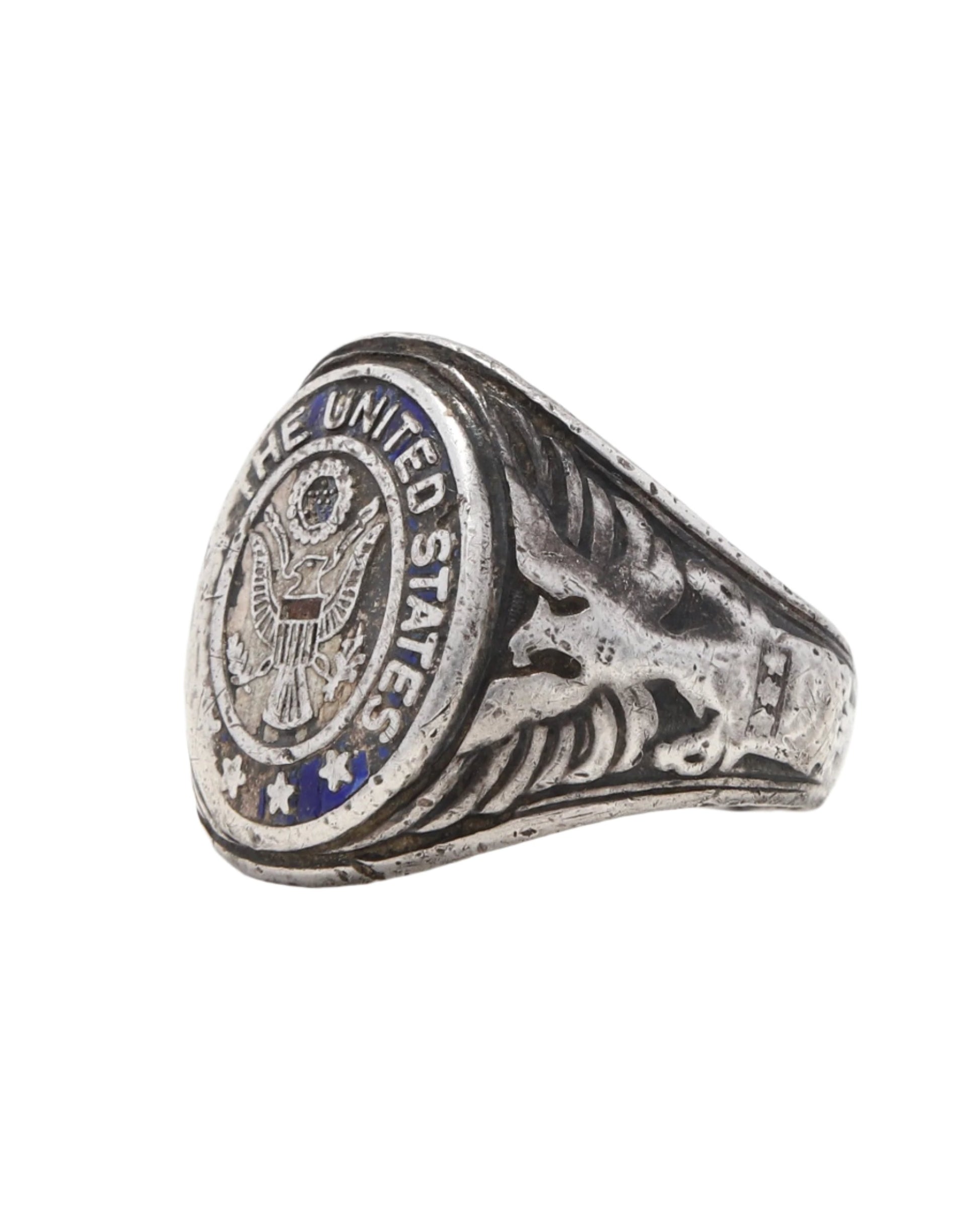 WWII Era United States Military Ring with Eagle Emblem 5