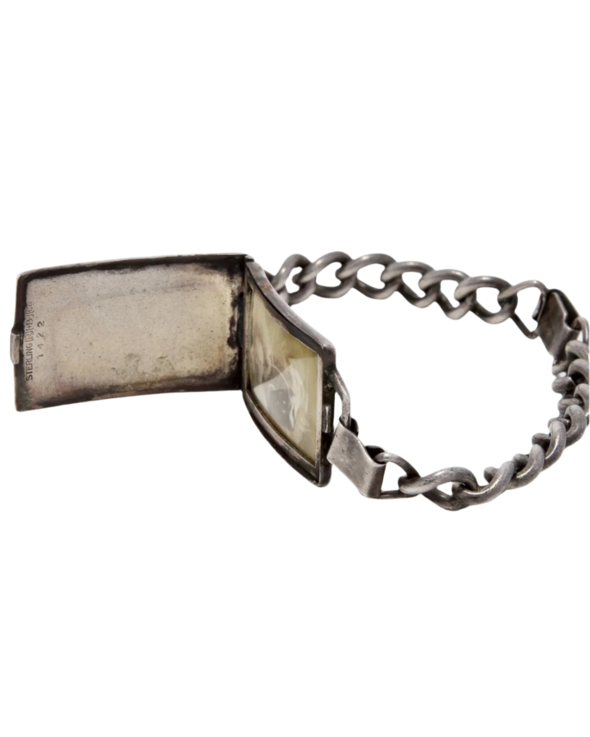 WWII ID Bracelet with Locket Open