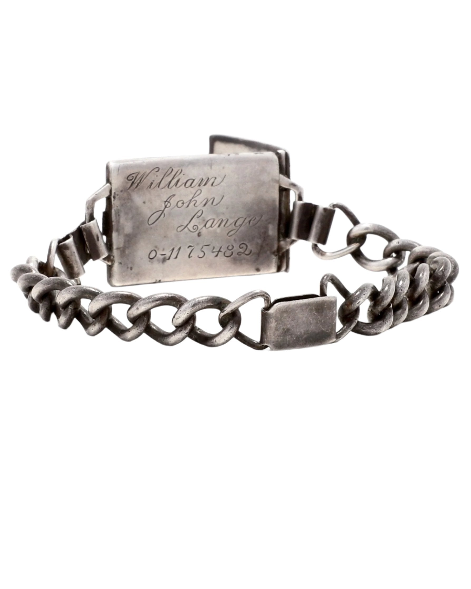 WW II ID Bracelet with Locket Back Engraving