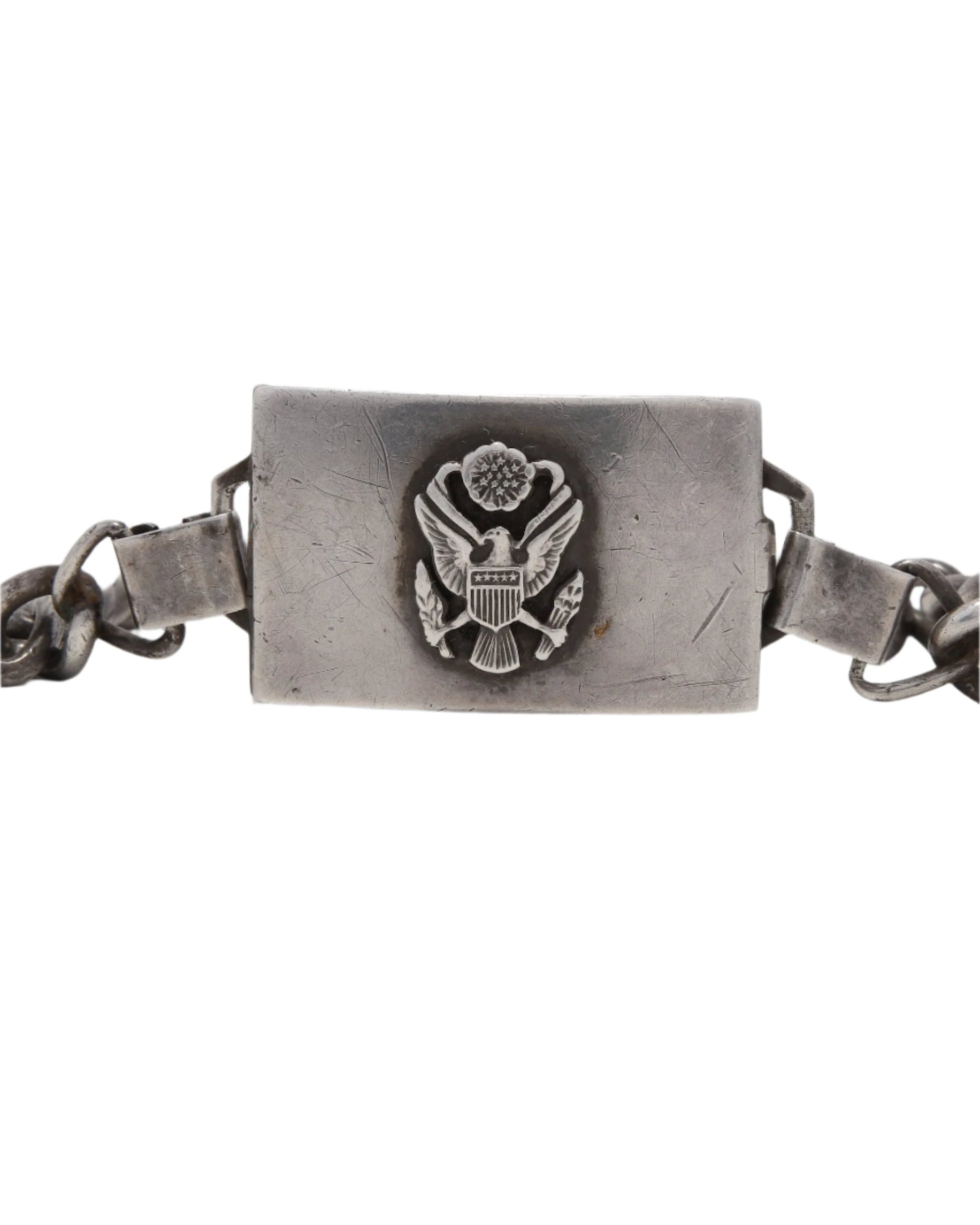 WW II ID Bracelet with Locket Close Up Front